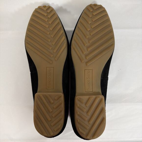 Franco Sarto Persia Loafers Black Suede Shoe 11 Flat Almond Toe Comfort - Picture 7 of 9